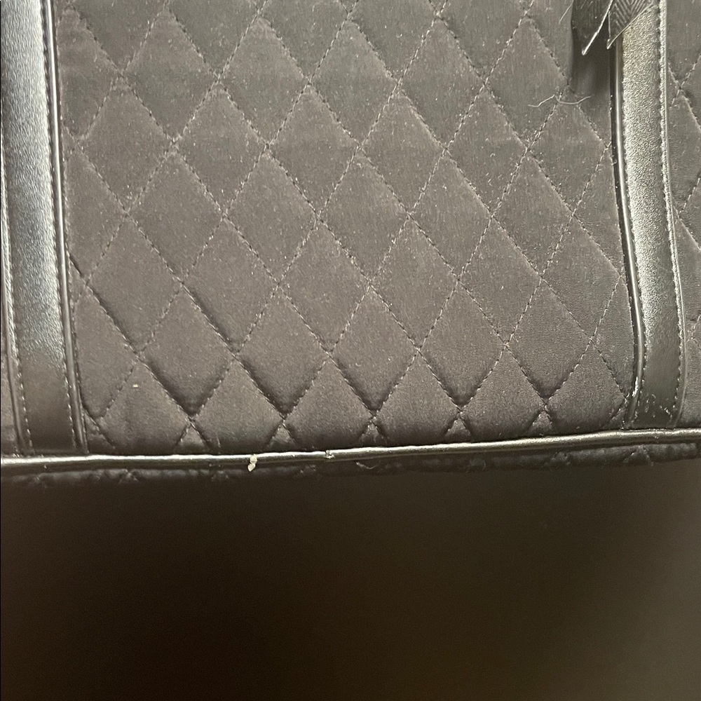 Vera Bradley Black Quilted Tote with leather - Picture 6 of 6